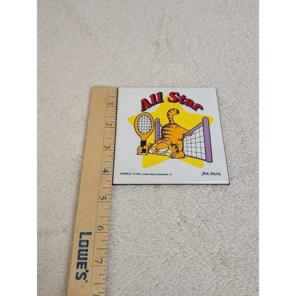 Garfield All Star Tennis Ceramic Photo Jim Davis Enesco‎ 1978